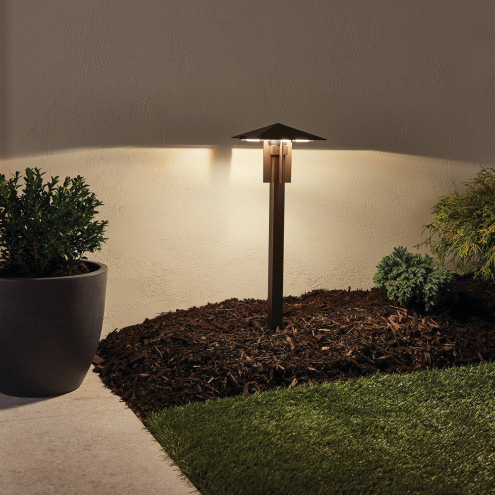 Textured Architectural Bronze 2700K LED Pyramid Path