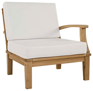 Marina Outdoor Patio Teak Right-Facing Sofa, Natural White