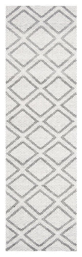 Safavieh Micro-Loop Collection MLP514 Rug, Silver/Dark Grey, 2'3" X 7'