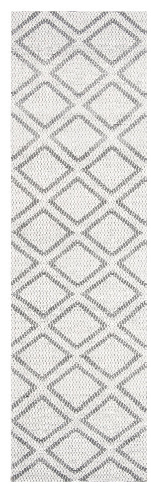 Safavieh Micro-Loop Collection MLP514 Rug, Silver/Dark Grey, 2'3" X 7'