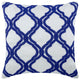 Lattice & Trellis Geometric Blue Linen 26"x26" Pillow Cover, Lattice Blues
