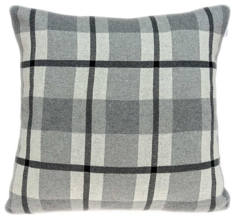 Grey Pillow Cover With Down Insert
