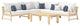 Kooper 6 Piece Sunbrella Outdoor Patio Sectional, Centered Ink