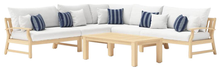 Kooper 6 Piece Sunbrella Outdoor Patio Sectional, Centered Ink