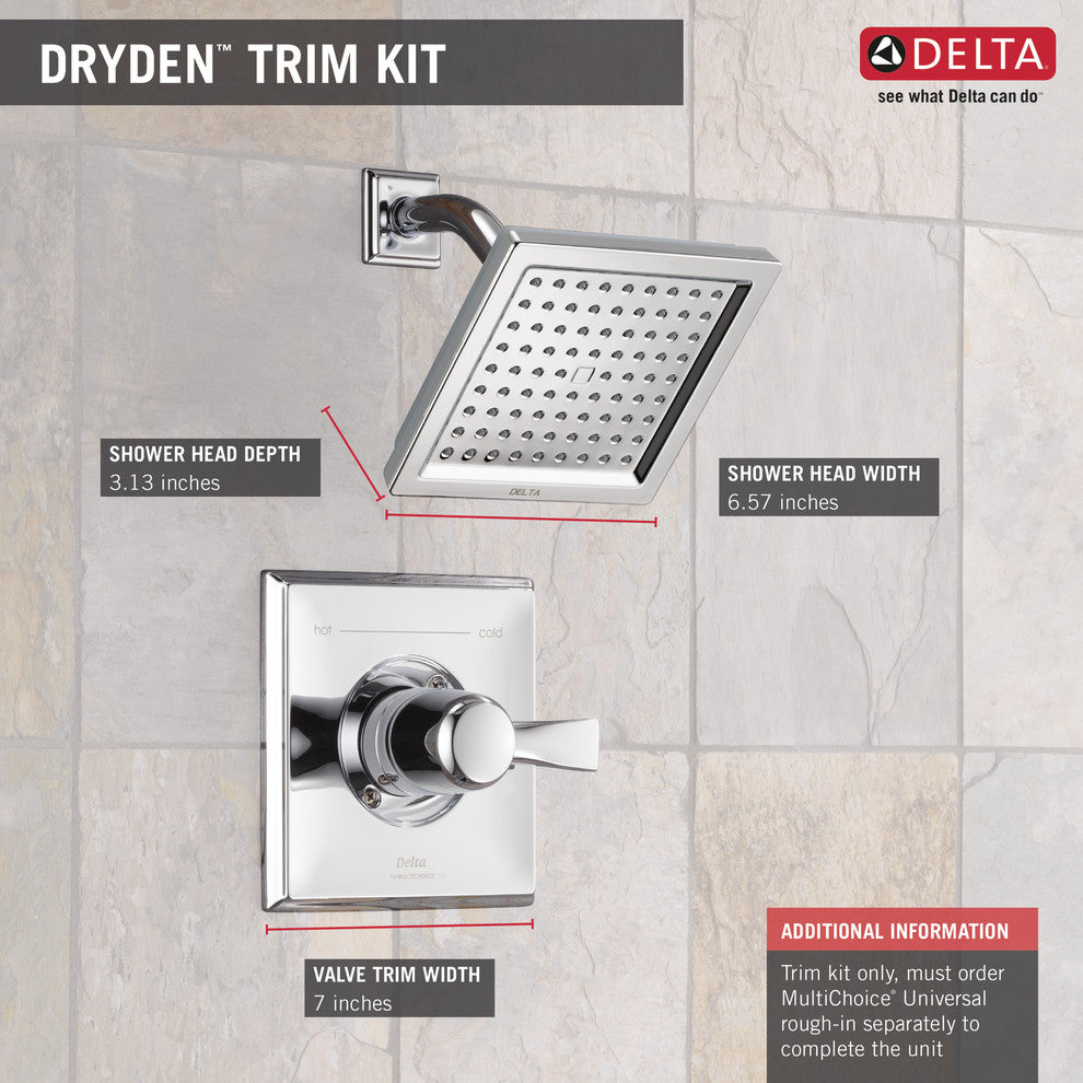 Delta Dryden Monitor 14 Series Shower Trim, Chrome, T14251