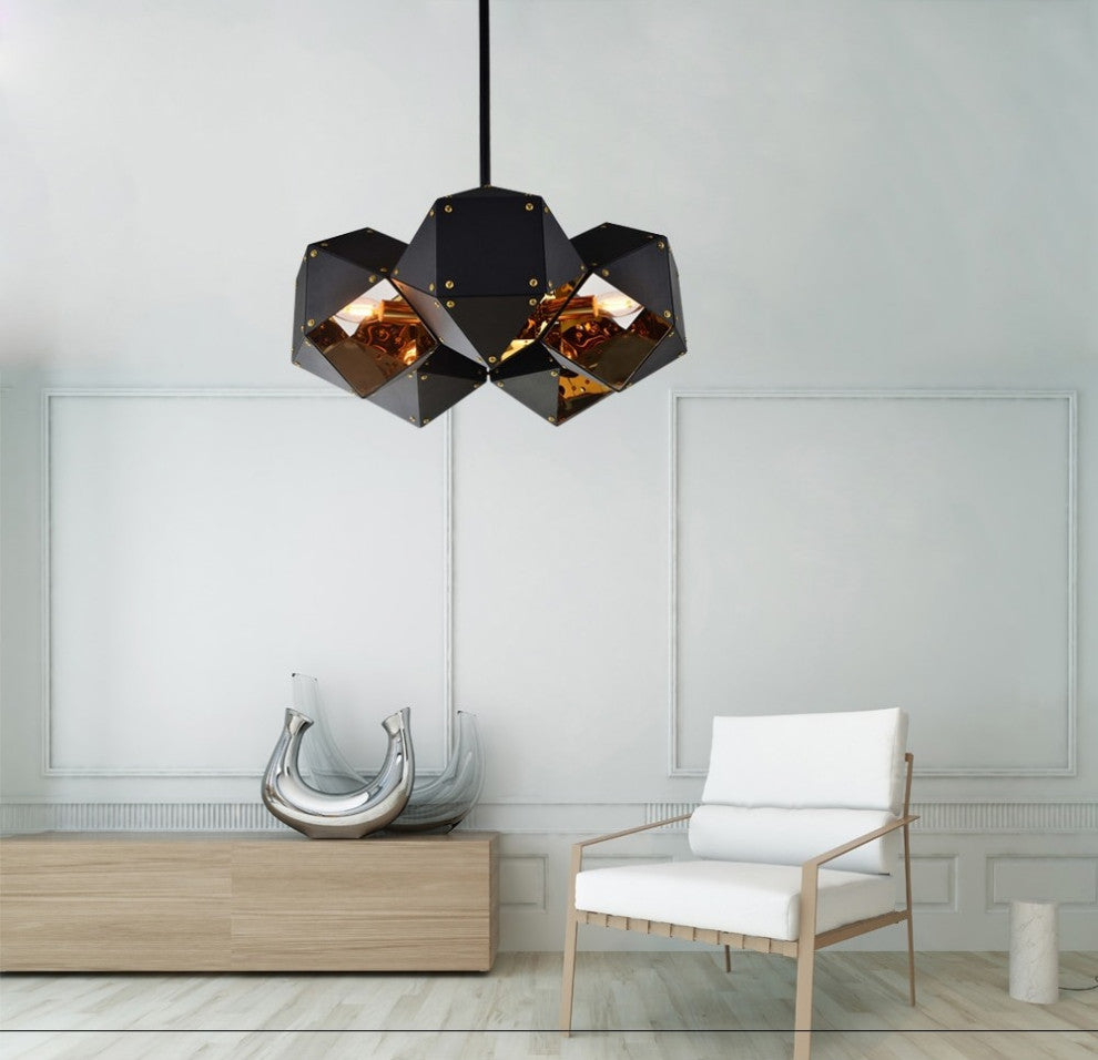 MIRODEMIÂ® Gars White/Black Pendant Lighting for Kitchen, White/Golden, 5 Heads