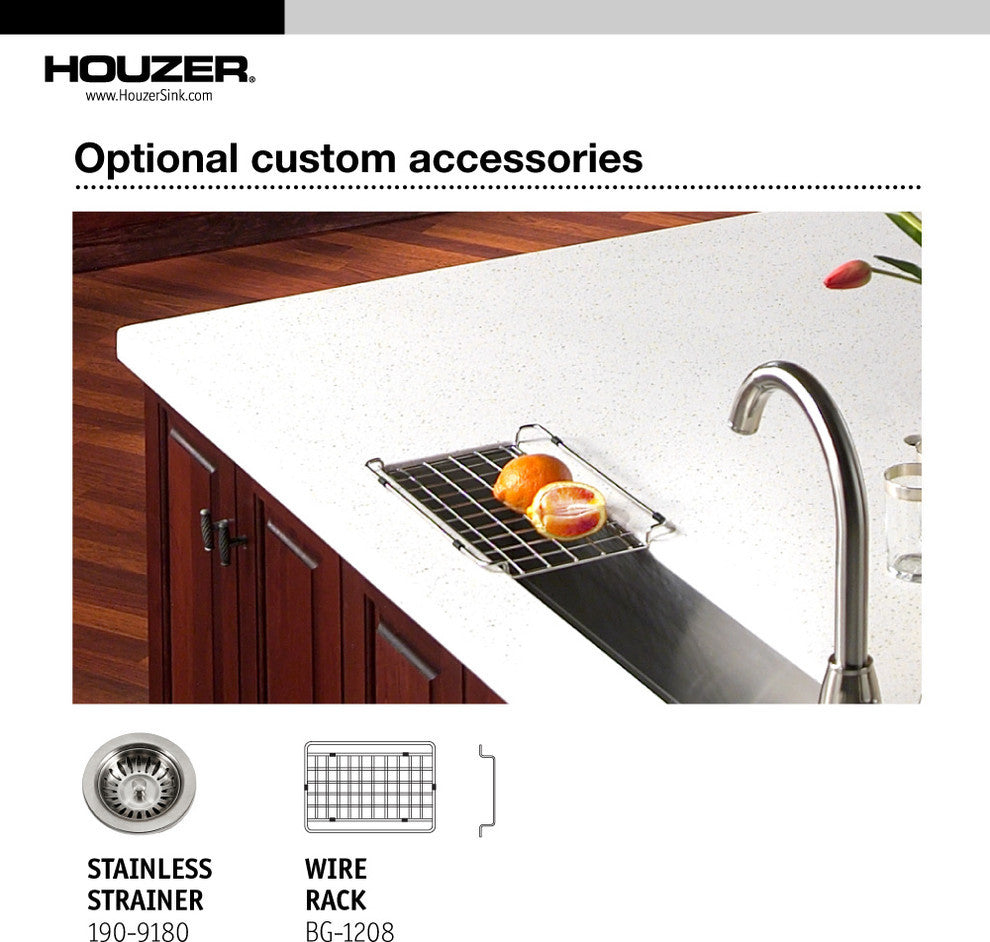 Houzer CTB-3285 Contempo Series Undermount Stainless Steel Bar/Prep Sink
