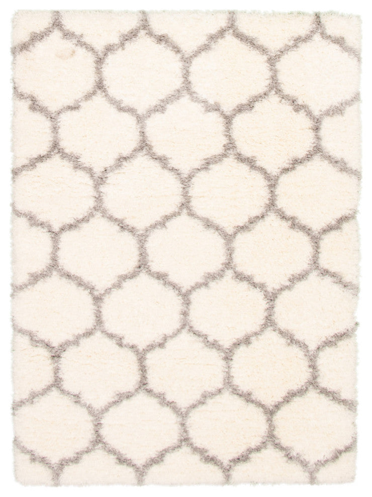 eCarpetGallery Shag Area Rug, Ivory, 6'7" x 9'6"