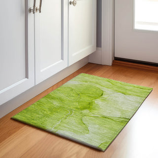 Premium Machine Washable Mayfield AMF507 Green 1'8" x 2'6" Rug