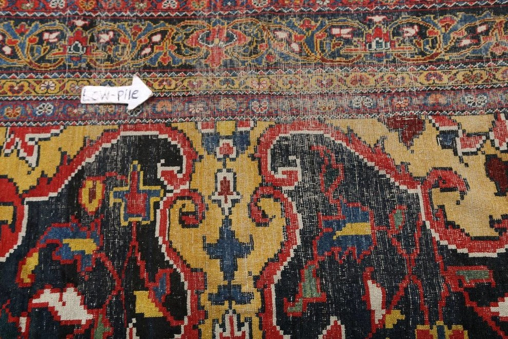 Consigned, Palace Antique Bakhtiari Persian Worn Oriental Area Rug 32'2"x18'0"