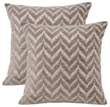 Jacquard Chenille Pillow Covers, 2-Piece Set, Light Brown, 20"x20"