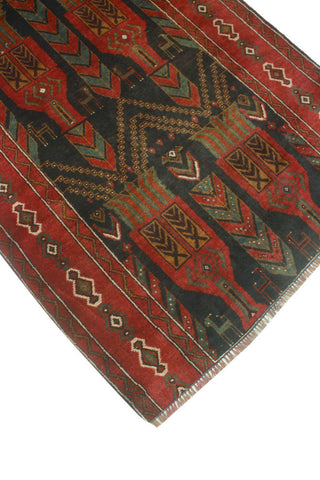 Semi-Antique Gunnar Charcoal/Red Runner, 3'8x8'1