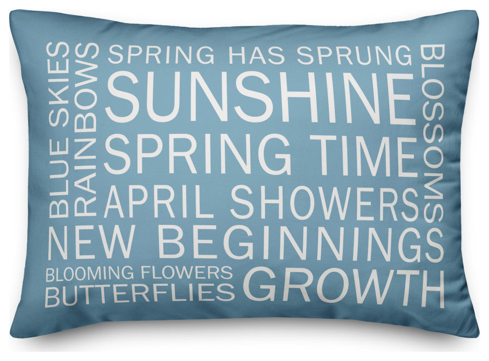 Blue Spring Sayings 20x14 Spun Poly Pillow