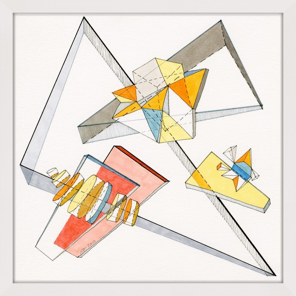 Marmont Hill, "Triangle Entrapment" by Nikki Galapon Framed Painting, 12x12