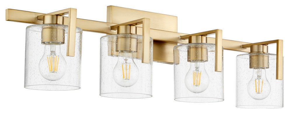 Quorum 5190-4-80 Four Light Vanity, Aged Brass Finish