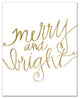 Gold Merry and Bright Canvas Wall Art, 24"x30", Unframed