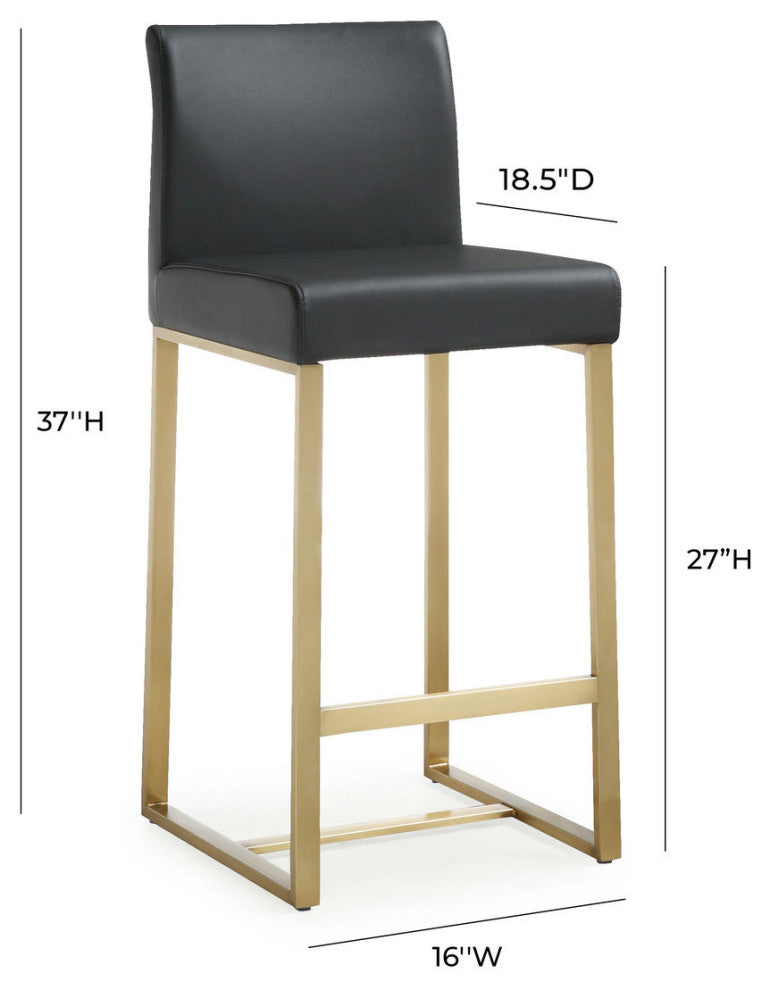 TOV Furniture Denmark Black Gold Steel Counter Stool (Set of 2)