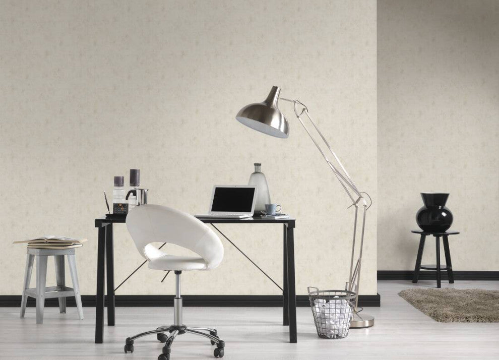 Plain Textured Wallpaper, Random Grainy Spots, Beige Cream Silver, 1 Roll