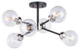 Vaxcel Orbit 25" Semi-Flush Mount, Satin Nickel and Oil Rubbed Bronze