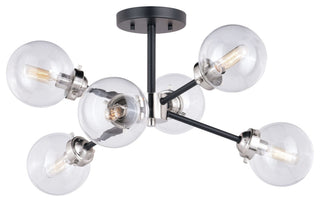 Vaxcel Orbit 25" Semi-Flush Mount, Satin Nickel and Oil Rubbed Bronze