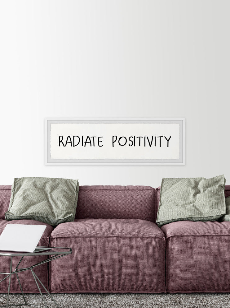 "Power of Positivity" Framed Painting Print, 45x15