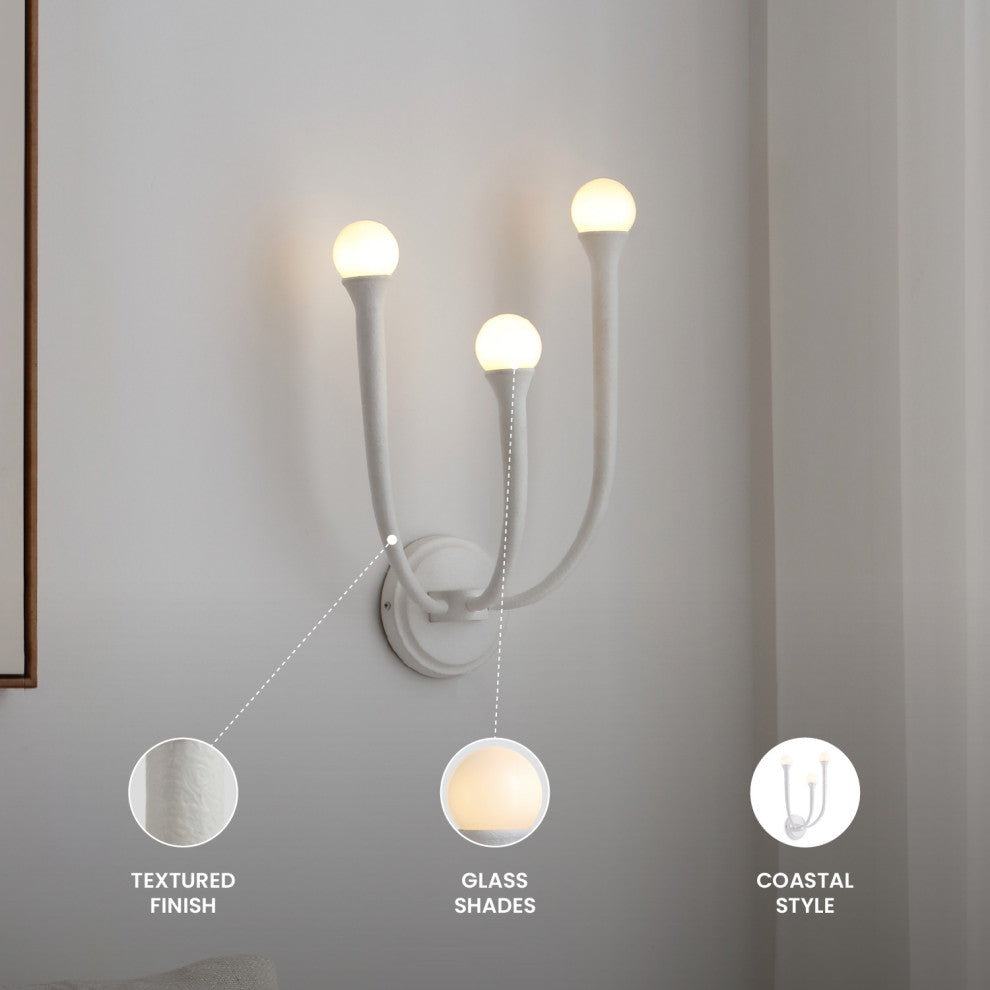 Breeze 3 Light Wall Sconce Matte White
