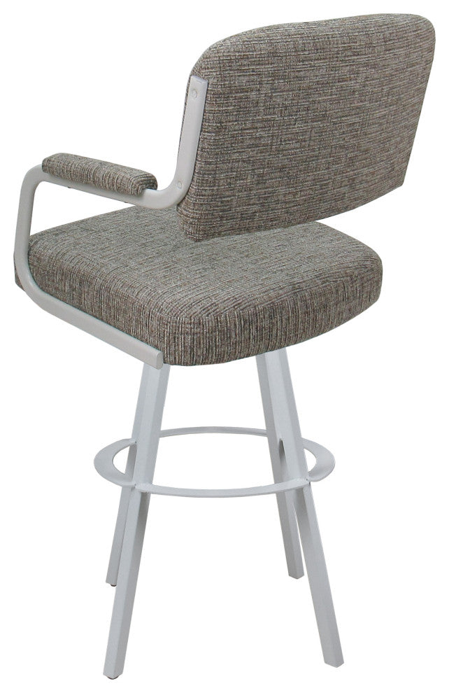 Swivel Metal Bar Stool on Warren Base, Jetty June/White, 26"