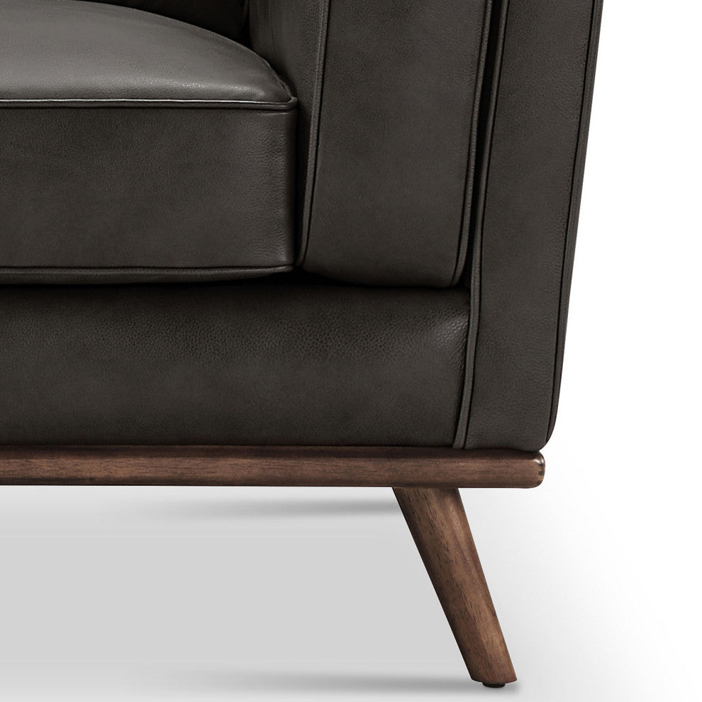 Positano Leather Loveseat, Gray