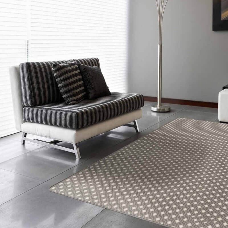 Diamond Design 3/8 Thick Indoor Area Rug Carpet, Camel, 4x4