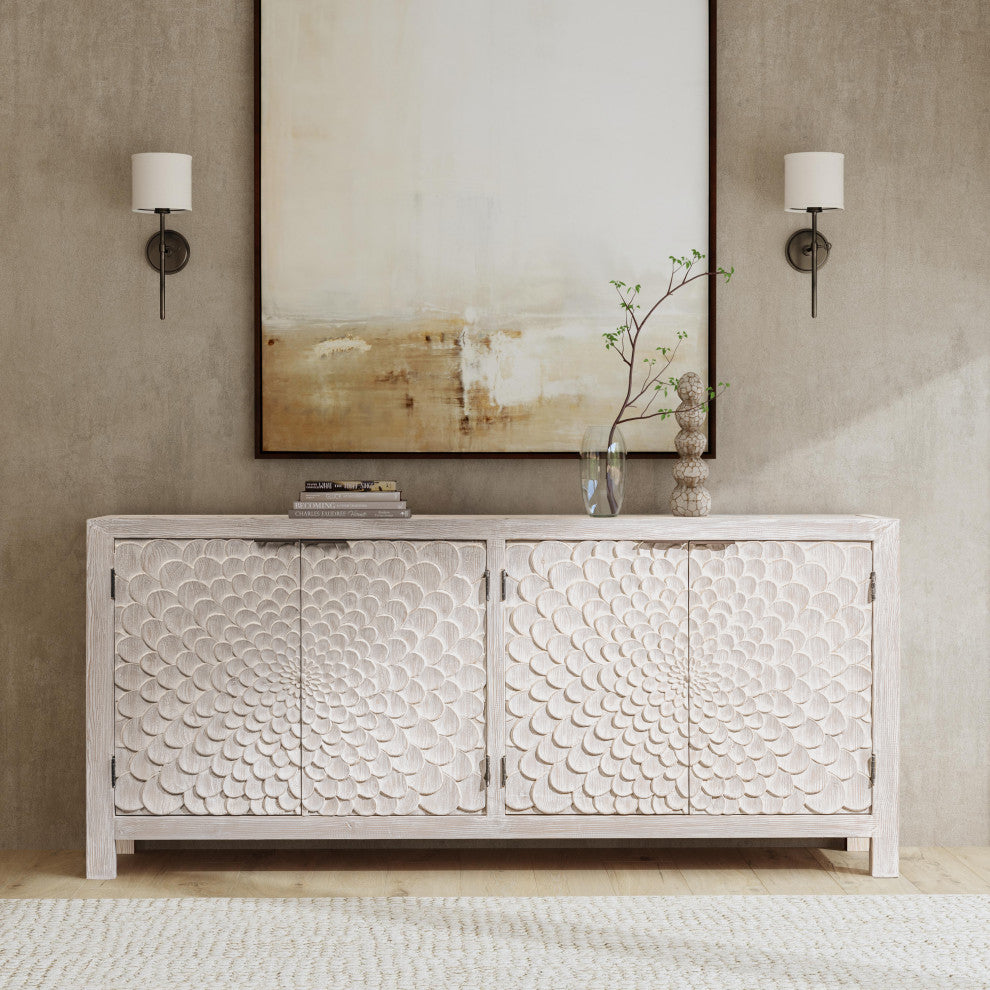 Astrid 4-Door Sideboard, Vintage Cream