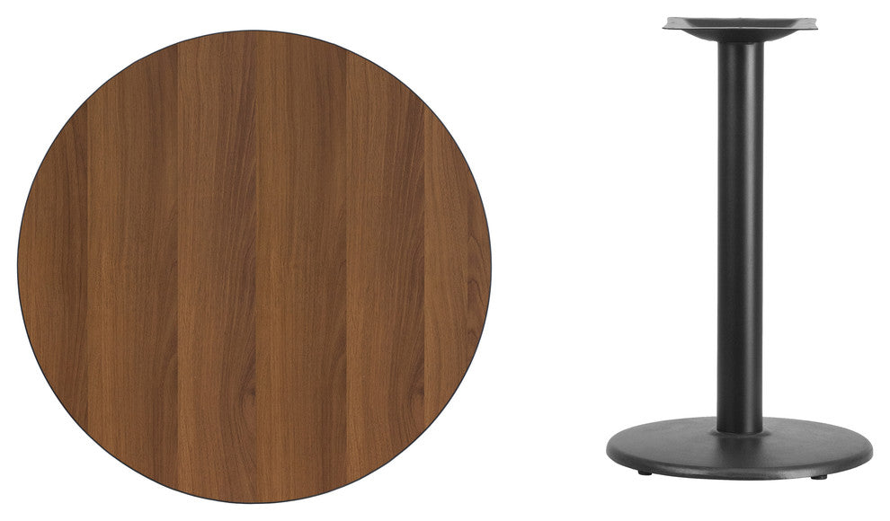 Restaurant Tables and Chairs, "Harry" 30'' Round Laminate Table, Walnut