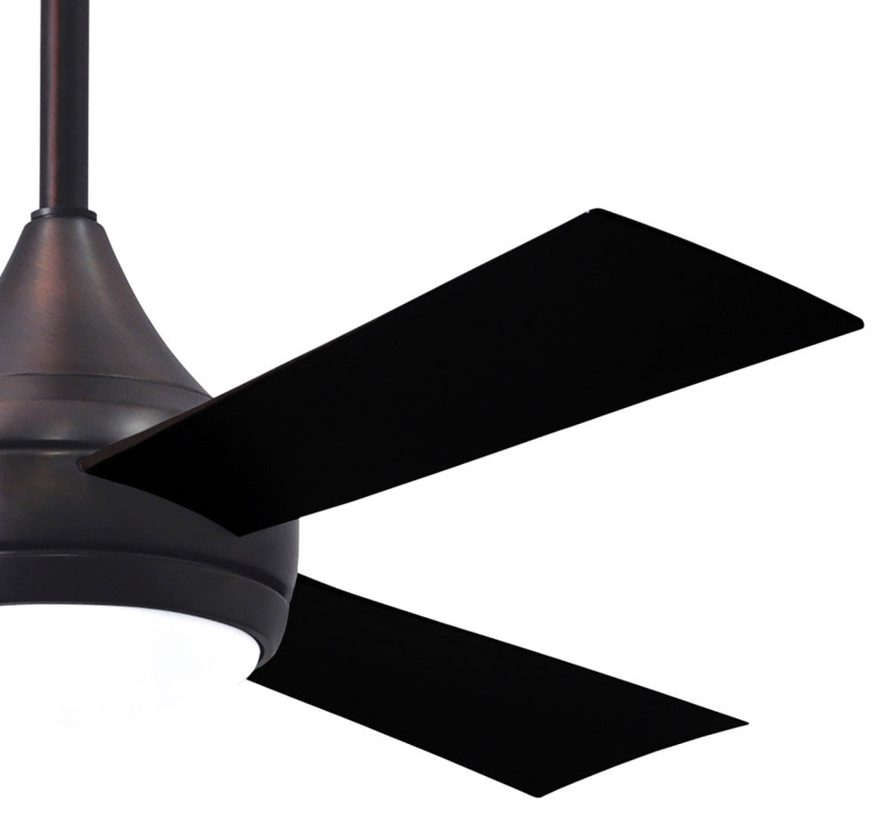 Donaire Paddle Fan Integrated LED, Brushed Bronze, Matte Black Blades