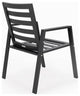 LeisureMod Chelsea Patio Dining Armchair in Aluminum with Cushions, Light Grey