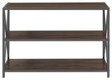 X Frame 40" Industrial Wood Bookshelf - Dark Walnut