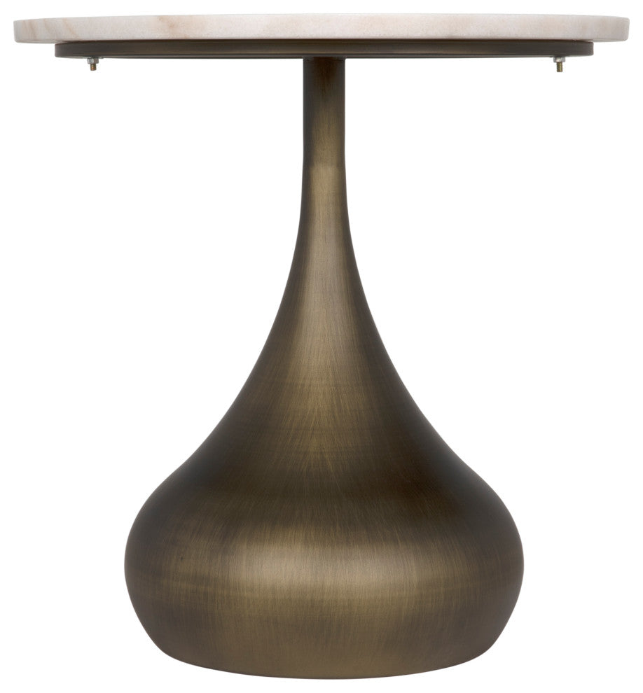 Mateo Side Table, Aged Brass
