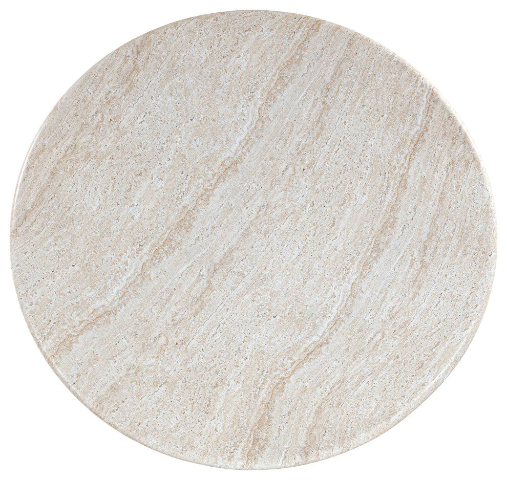 Cynthia Travertine Concrete Indoor / Outdoor 54" Round Dining Table