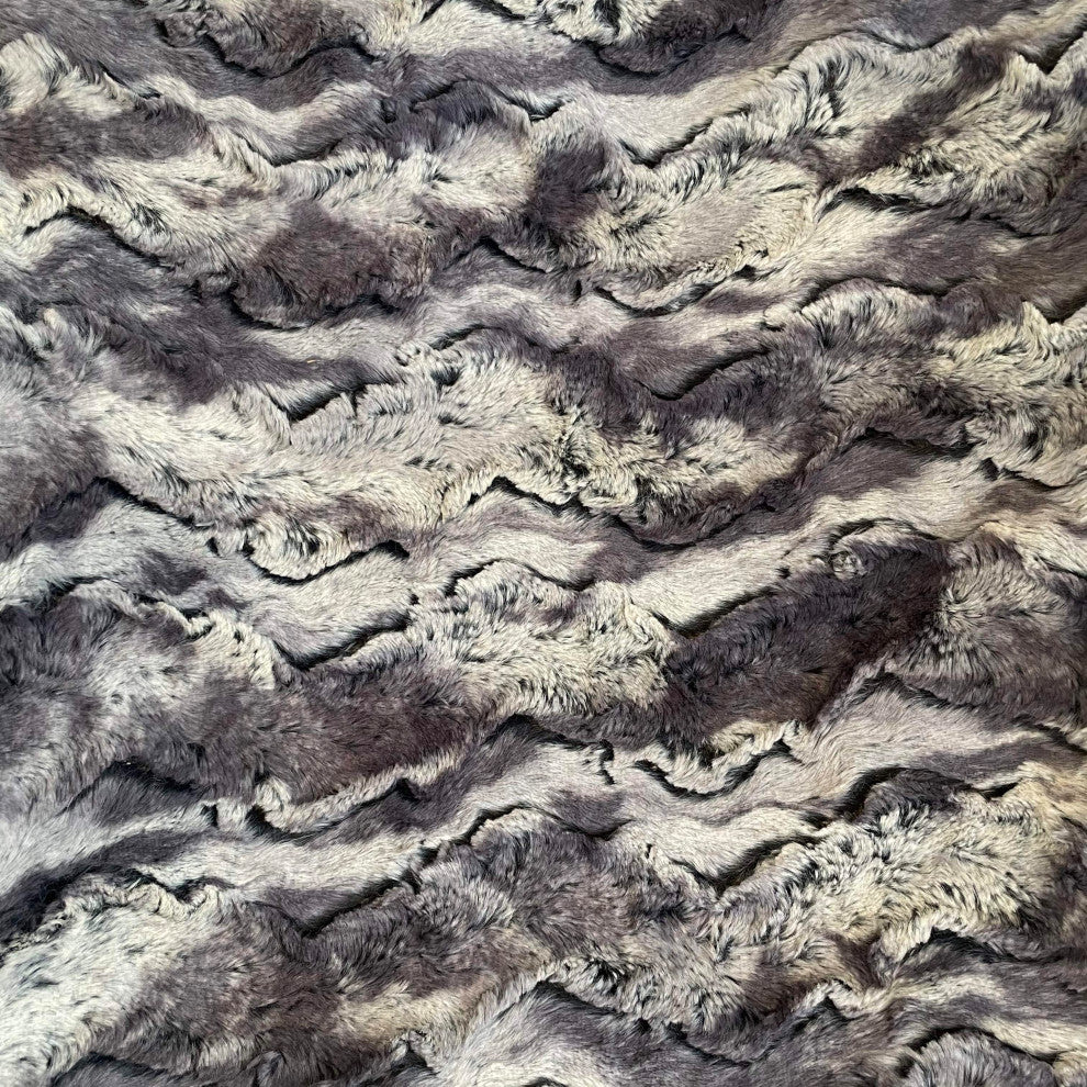 Metal Wild Rabbit Faux Fur Luxury Throw Blanket, Blanket 70Lx90W Twin