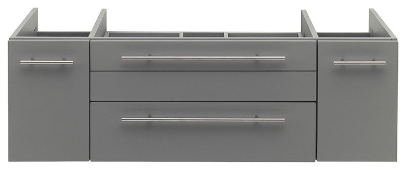 Lucera Wall Mount Vessel Sink Bathroom Cabinet, Gray, 48"