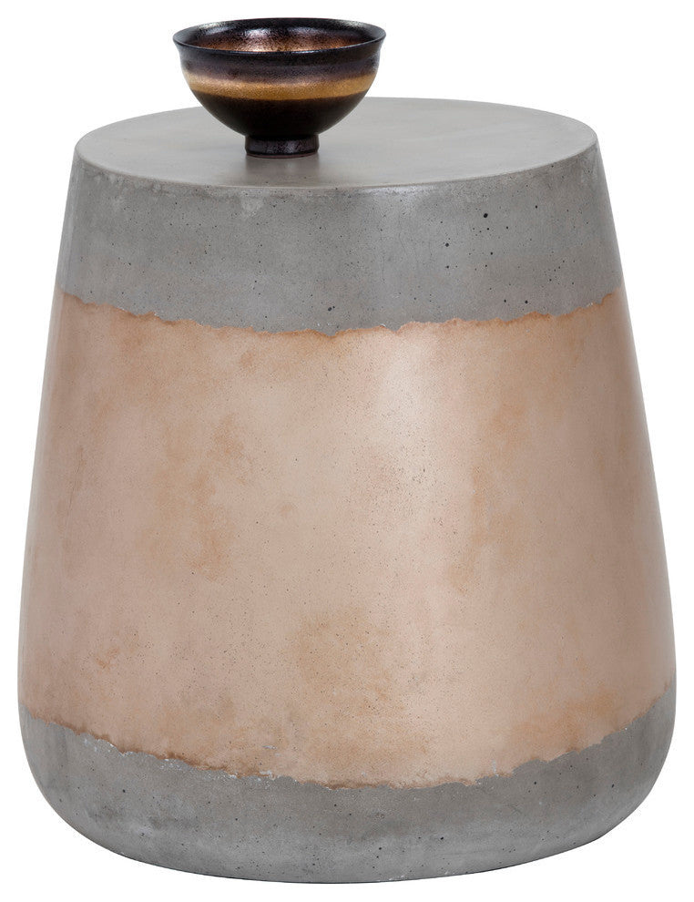 Aries Side Table, Concrete, Gold