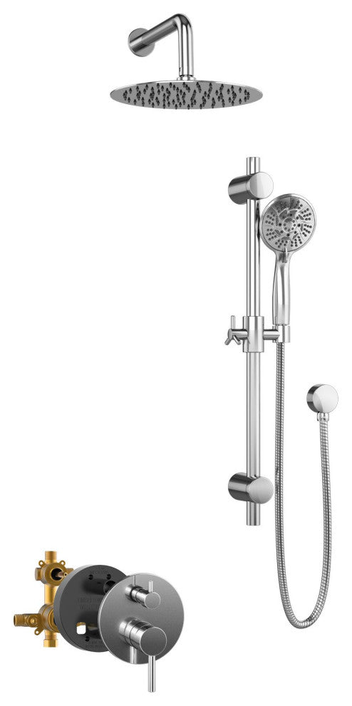 Pulse 3006-CH ShowerSpas Brushed-Nickel Combo Shower System in Chrome