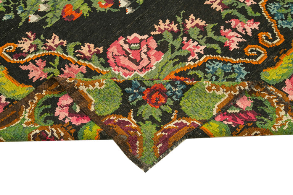 Rug N Carpet - Handmade Moldovian 7' 2'' x 12' 8'' Vintage Floral Kilim Rug