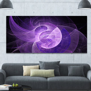 Purple Mystic Psychedelic Design, Oversized Abstract Canvas Art Print, 60x28