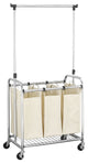 3-Bag Laundry Sorter With Clothes Rack