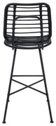 Bar Stool Chair Barstool, Set of 2, Steel Metal, Black, Outdoor Patio Balcony