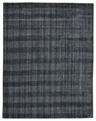 Bence Transitional Hand-Woven Wool Blend Area Rug, Dark Gray, 2'x3'