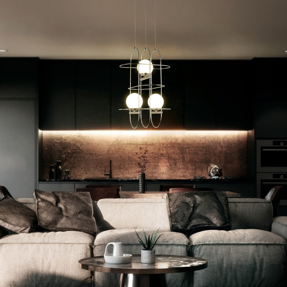 Lyra 16" ETL Certified Integrated LED Chandelier, Chrome