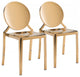 Set of Two Shiny Gold Contemporary Dining Chairs