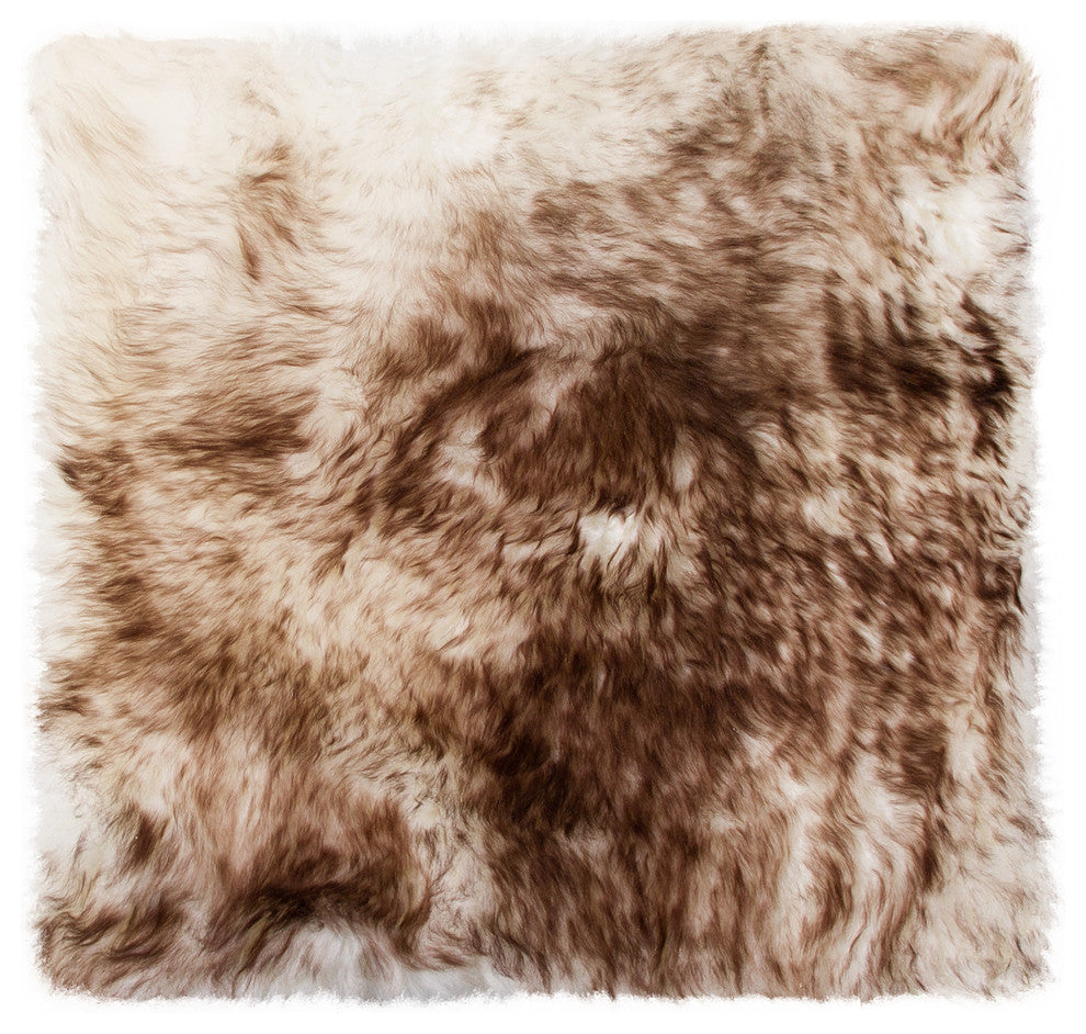 100% New Zealand Sheepskin Chair Seat Cover, 17"x17", Gradient Chocolate