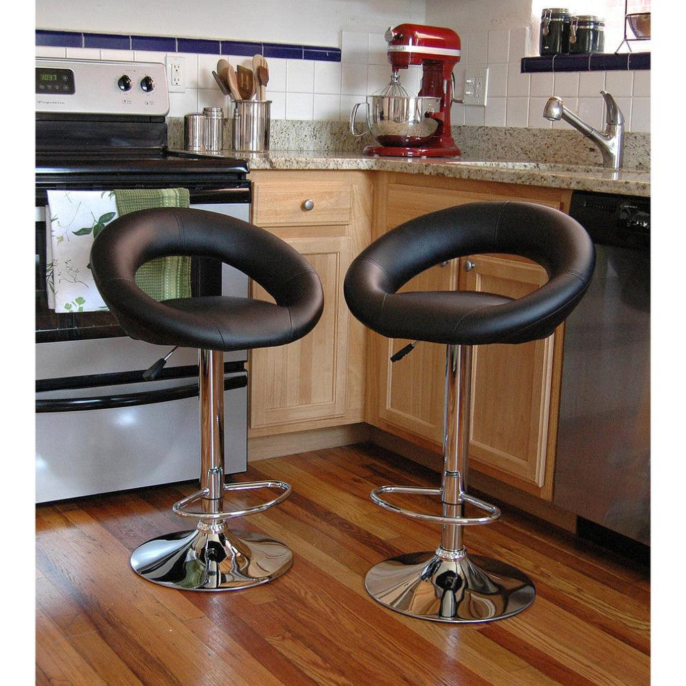 AmeriHome Classic Relaxed Bar Stool - 2 Pc Black