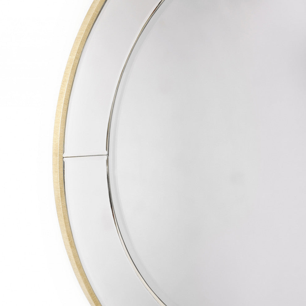Gold Accented Round Mirror